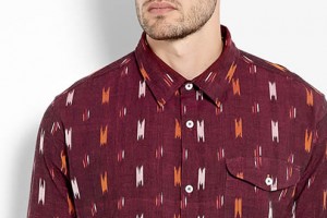 Universal Works Claret Ikat Cotton Shirt
