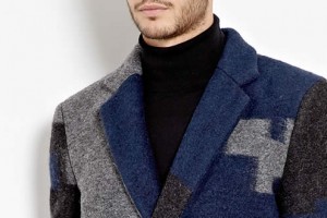 3.1 Phillip Lim Navy Digital Block Db Overcoat