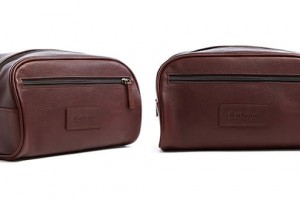 Barbour Chocolate Leather Washbag